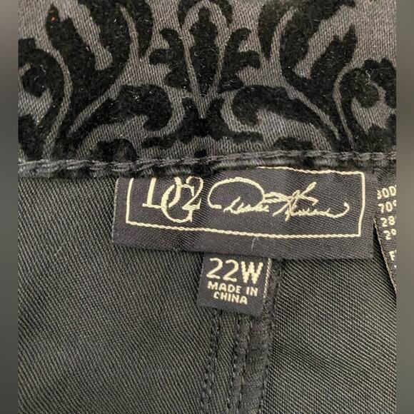 Diane Gilman 22W Whimsigoth Witchy Floral Black Velour Stretch Ankle Pant Sexy - Picture 8 of 11